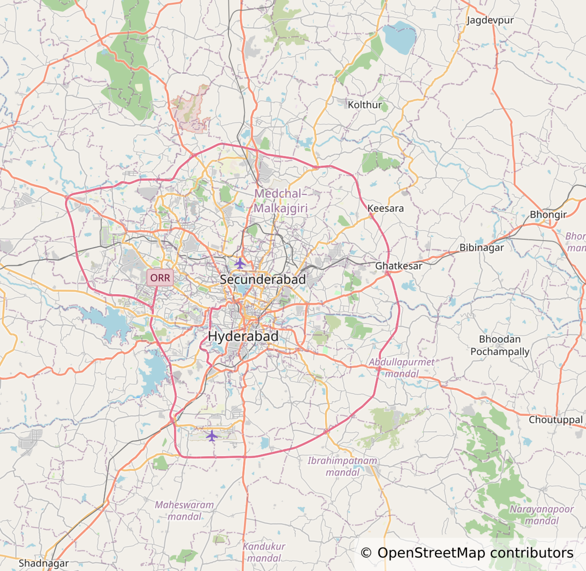 Hyderabad Metro Rail Phase 1 route map all three lines
